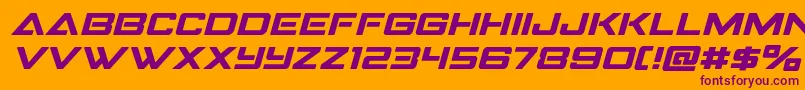 Strikefighterexpandital Font – Purple Fonts on Orange Background