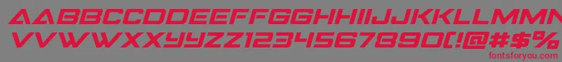 Strikefighterexpandital Font – Red Fonts on Gray Background