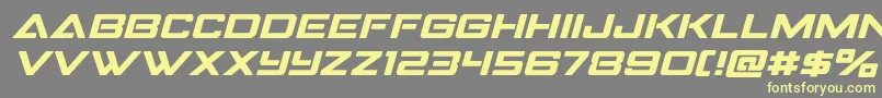 Strikefighterexpandital Font – Yellow Fonts on Gray Background
