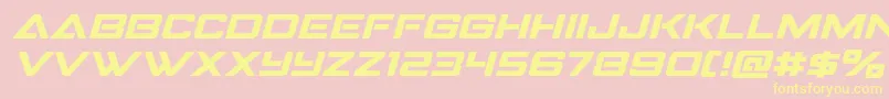 Strikefighterexpandital Font – Yellow Fonts on Pink Background
