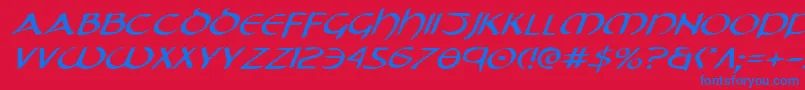 TristramExpandedItalic Font – Blue Fonts on Red Background