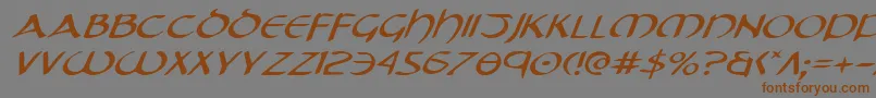 TristramExpandedItalic Font – Brown Fonts on Gray Background