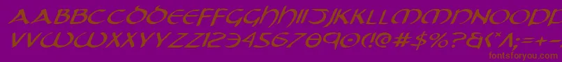 TristramExpandedItalic Font – Brown Fonts on Purple Background