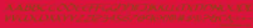 TristramExpandedItalic Font – Brown Fonts on Red Background