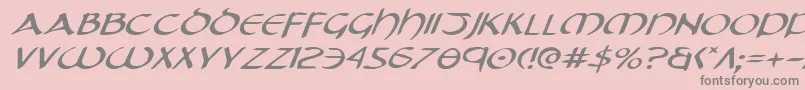 フォントTristramExpandedItalic – ピンクの背景に灰色の文字