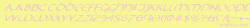 TristramExpandedItalic Font – Pink Fonts on Yellow Background