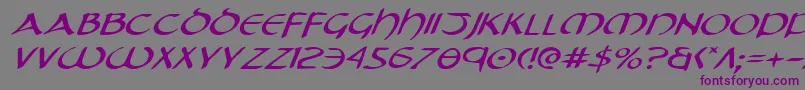 TristramExpandedItalic Font – Purple Fonts on Gray Background