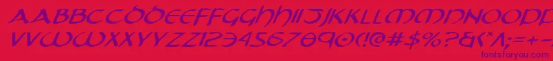 TristramExpandedItalic Font – Purple Fonts on Red Background