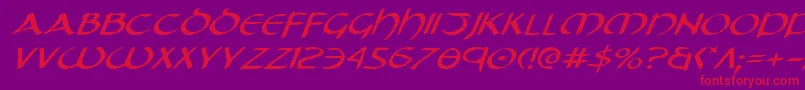 TristramExpandedItalic Font – Red Fonts on Purple Background