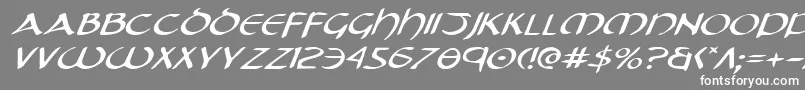 フォントTristramExpandedItalic – 灰色の背景に白い文字