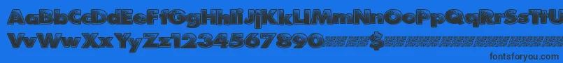 フォントPitstop – 黒い文字の青い背景