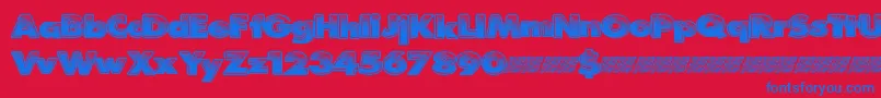 Pitstop Font – Blue Fonts on Red Background