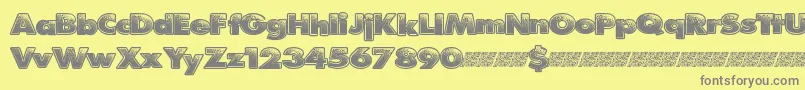 Pitstop-Schriftart – Graue Schriften auf gelbem Hintergrund