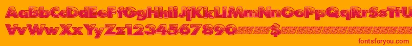 Pitstop Font – Red Fonts on Orange Background