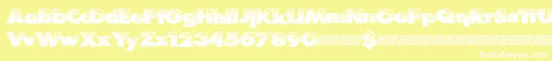 Pitstop Font – White Fonts on Yellow Background