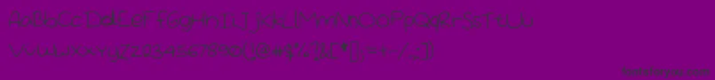 Welovecutethings-fontti – mustat fontit violetilla taustalla