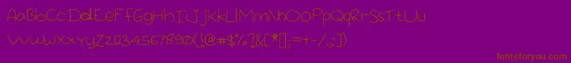 Welovecutethings Font – Brown Fonts on Purple Background