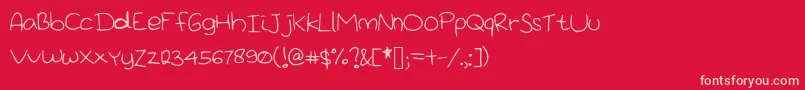 Welovecutethings Font – Pink Fonts on Red Background