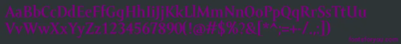 Шрифт AmorSerifProBold – фиолетовые шрифты на чёрном фоне