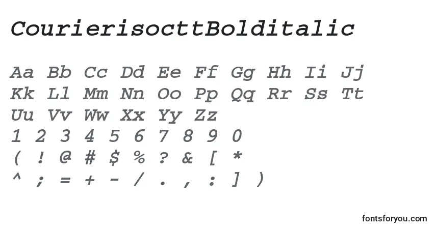 A fonte CourierisocttBolditalic – alfabeto, números, caracteres especiais