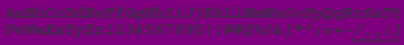 CourierisocttBolditalic-fontti – mustat fontit violetilla taustalla