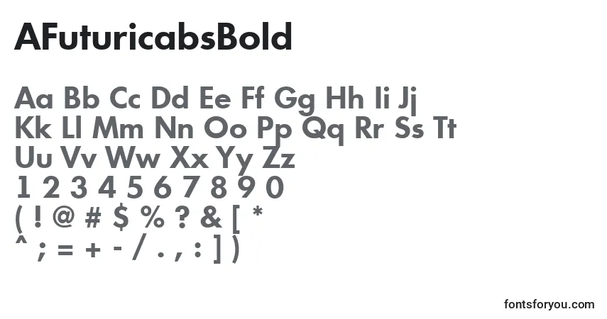 Schriftart AFuturicabsBold – Alphabet, Zahlen, spezielle Symbole