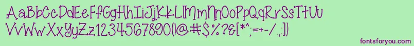 MissSmartyPants Font – Purple Fonts on Green Background