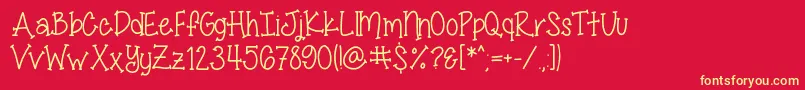 MissSmartyPants Font – Yellow Fonts on Red Background