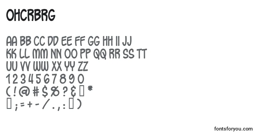 Ohcrbrgフォント–アルファベット、数字、特殊文字