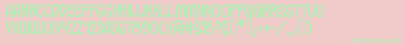 フォントOhcrbrg – ピンクの背景に緑の文字