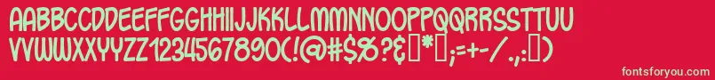 Ohcrbrg Font – Green Fonts on Red Background