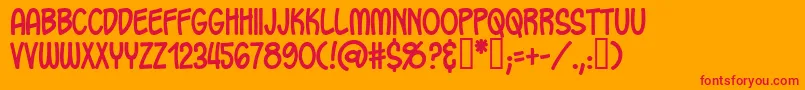 Ohcrbrg Font – Red Fonts on Orange Background