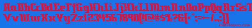 Czcionka Zenith ffy – czerwone czcionki na niebieskim tle