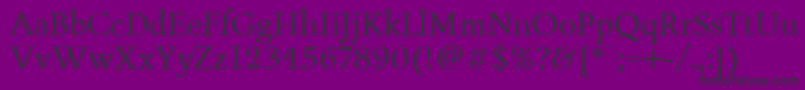 Fonte FiguralBookPlain – fontes pretas em um fundo violeta