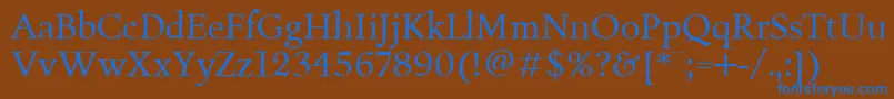 FiguralBookPlain Font – Blue Fonts on Brown Background