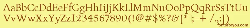 Шрифт FiguralBookPlain – коричневые шрифты на жёлтом фоне