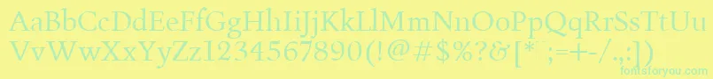 FiguralBookPlain Font – Green Fonts on Yellow Background