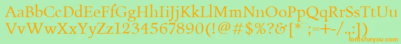 FiguralBookPlain Font – Orange Fonts on Green Background