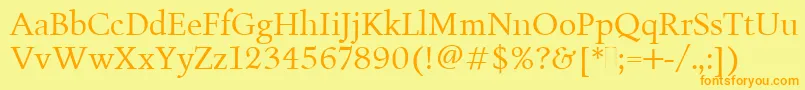 FiguralBookPlain Font – Orange Fonts on Yellow Background