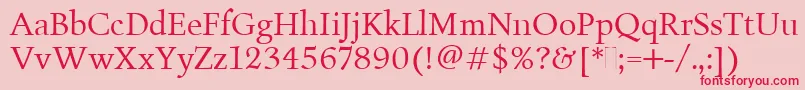 FiguralBookPlain Font – Red Fonts on Pink Background