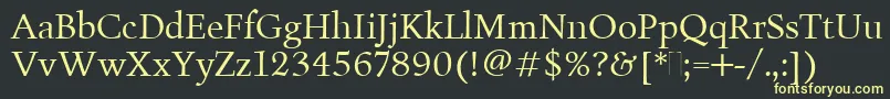 FiguralBookPlain Font – Yellow Fonts on Black Background