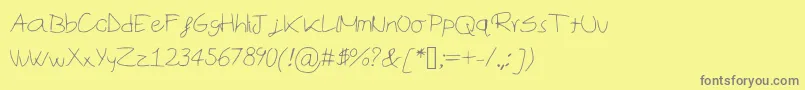 SonnyMoore-fontti – harmaat kirjasimet keltaisella taustalla
