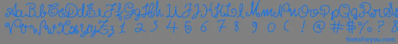 フォントEscritatoska – 灰色の背景に青い文字