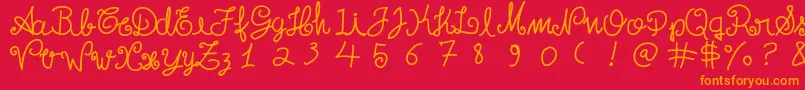 Escritatoska Font – Orange Fonts on Red Background