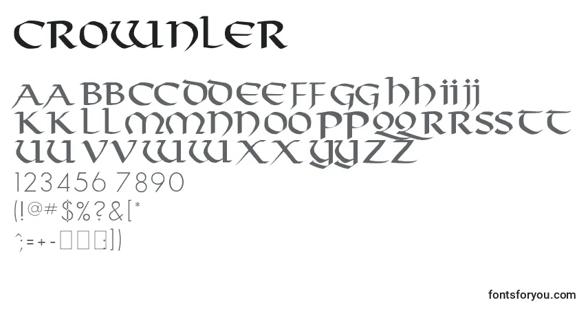 Police Crownler - Alphabet, Chiffres, Caractères Spéciaux