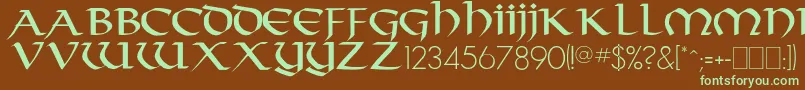 Crownler Font – Green Fonts on Brown Background