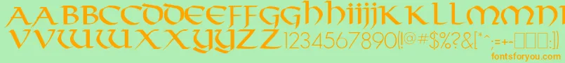 Crownler Font – Orange Fonts on Green Background