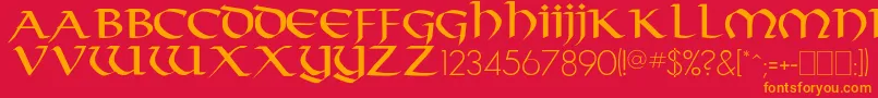 Crownler Font – Orange Fonts on Red Background