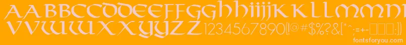 Crownler Font – Pink Fonts on Orange Background