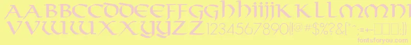 Crownler Font – Pink Fonts on Yellow Background